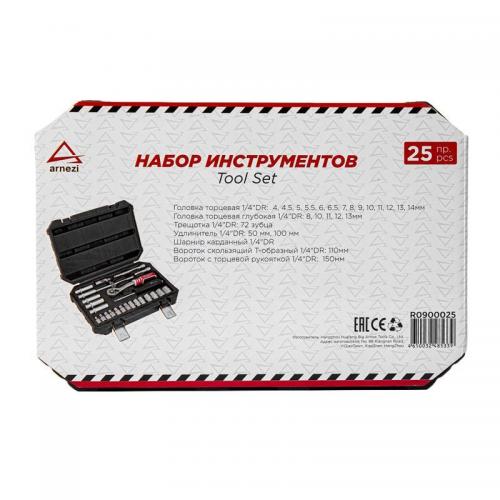R0900025 Набор инструментов 25 пр. 1/4