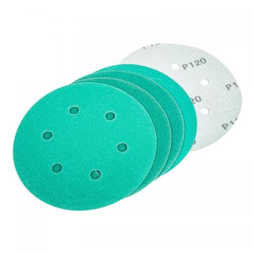 R8010149 Круг абразивный (шлифовальный) d=150 мм P120 с 6 отверстиями под липучку (5шт)