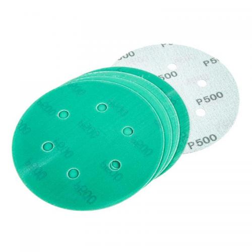 R8010157 Круг абразивный (шлифовальный) d=150 мм P500 с 6 отверстиями под липучку (5шт)