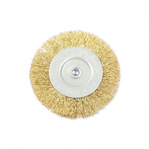 R8041075 Щетка для дрели плоская 75 мм, со шпилькой, латунированная проволока d=0.3мм, 4500 об/мин