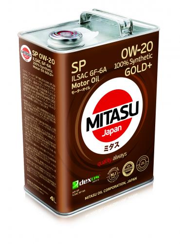 MITASU 0W20 4L МАСЛО МОТОРНОЕ GOLD Plus SP\ API SP; ILSAC GF-6A; dexos1 Gen 3;  100% Synthetic