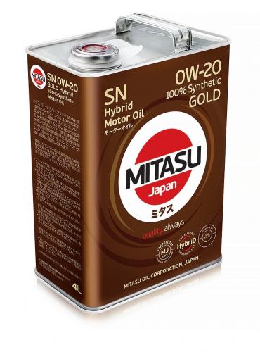 MITASU 0W20 4L МАСЛО МОТОРНОЕ GOLD  HYBRID SN _ API SN  ILSAC GF-5
