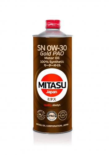 MITASU 0W30 1L МАСЛО МОТОРНОЕ GOLD PAO SN\ API SN;  ILSAC GF-5; для  бенз. ДВС, 100% Synthetic